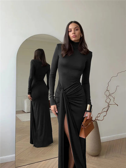 Mozision Elegance: Thigh-High Split Maxi Dress