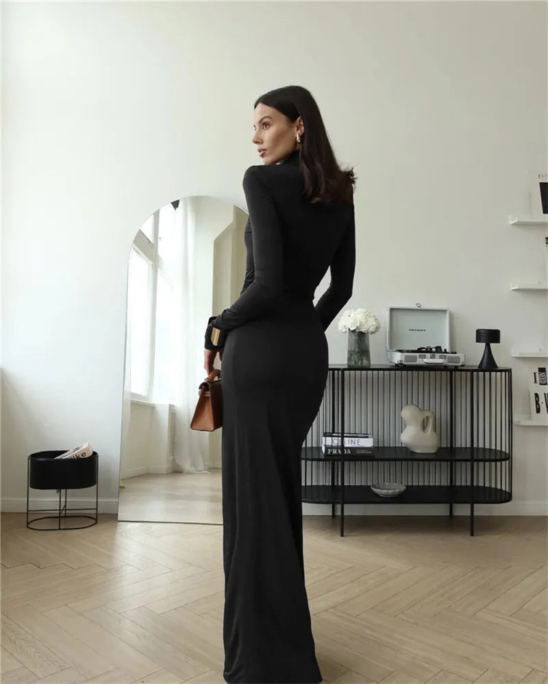 Mozision Elegance: Thigh-High Split Maxi Dress