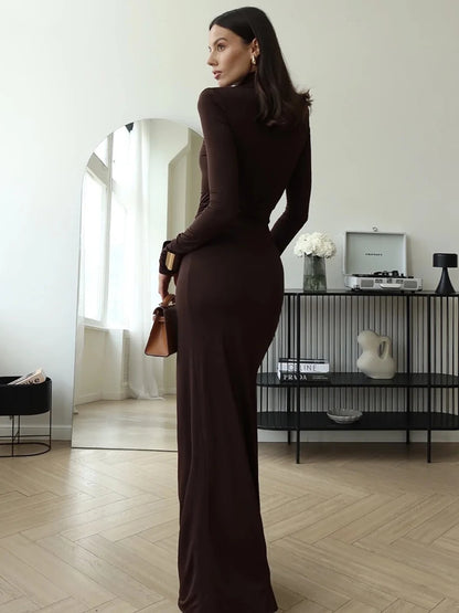 Mozision Elegance: Thigh-High Split Maxi Dress