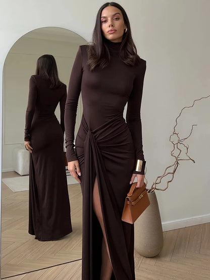 Mozision Elegance: Thigh-High Split Maxi Dress