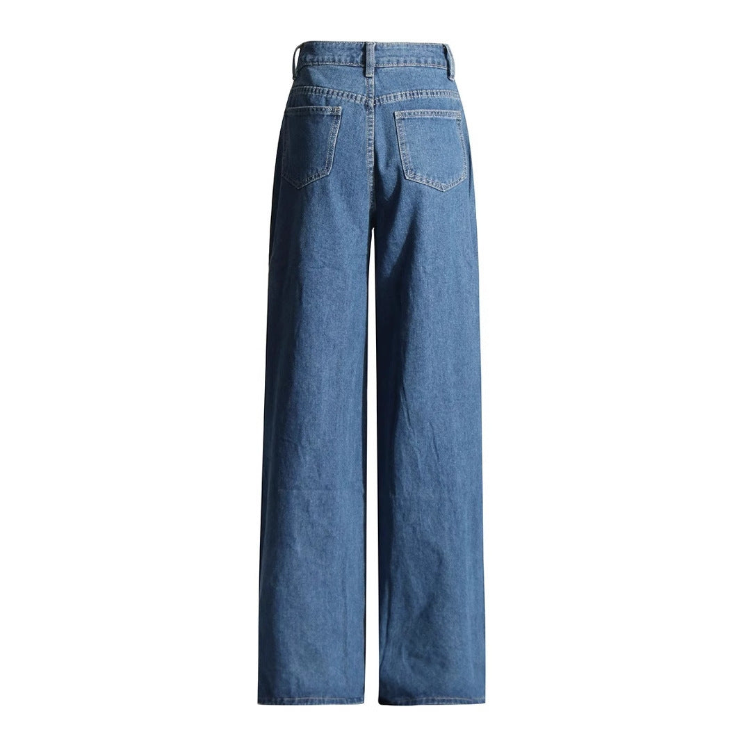 HeartBeat Hollow Wide-Leg Jeans